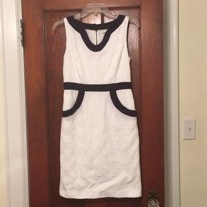 Milly dress- white and navy